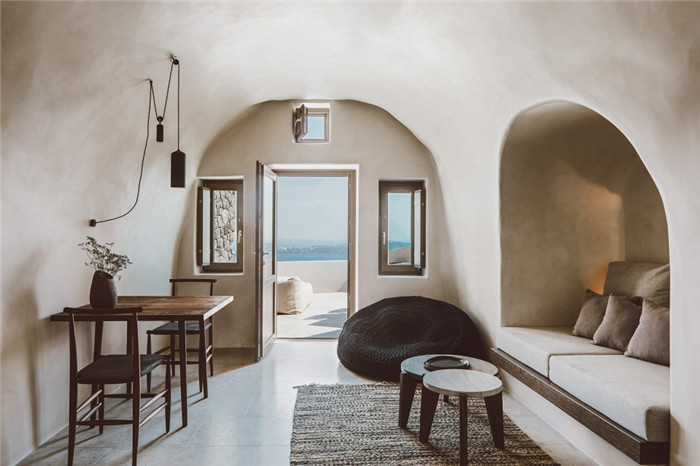 白色极简风圣托里尼岛Vora别墅式酒店设计方案